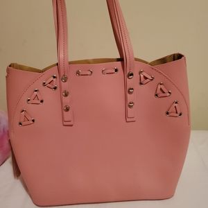 Italian genuine leather blush pink handbag